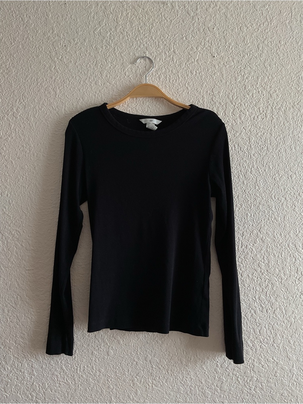 H&M Basic Black Long Sleeve Crewneck Top
